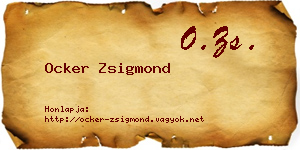 Ocker Zsigmond névjegykártya